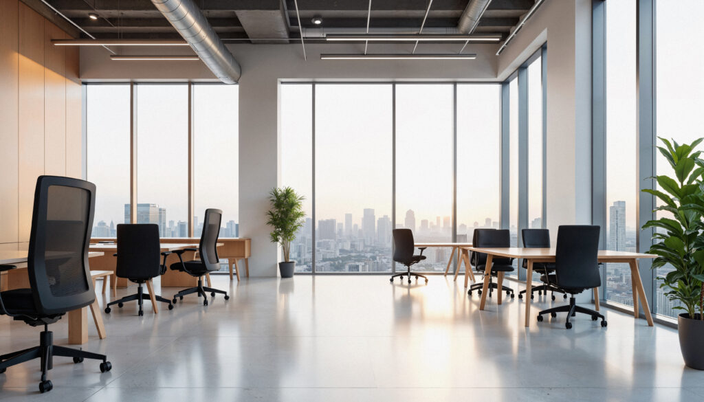 modern office space with city view